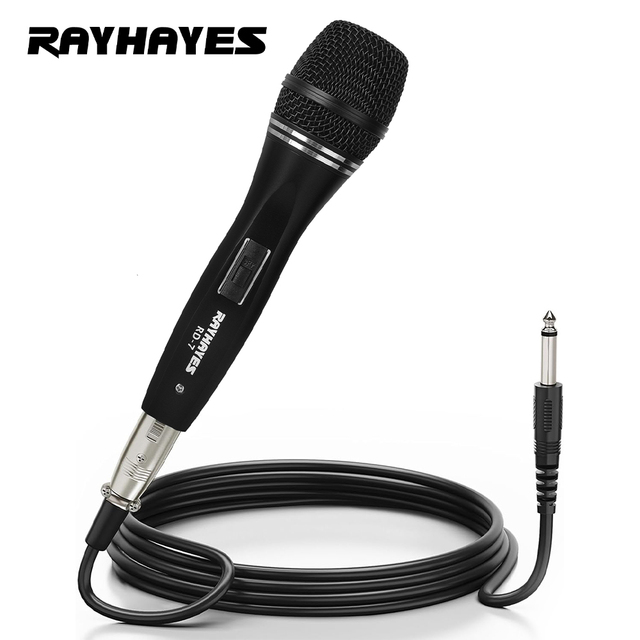RAYHAYES Wired Microphone Anti-Howling Full Metal Dynamic Karaoke Stage Conference Microphone