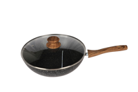 Ensemble de casseroles et poêles en pierre de lave noire antiadhésive moderne de 12 pièces avec couvercle en verre, compatible induction, ustensiles de cuisine