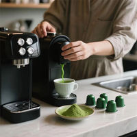Cápsulas de Té Verde OEM Personalizadas, Cápsulas de Té Matcha, 10 Cápsulas de Matcha con Polvo Saborizado, Cápsulas de Café Matcha