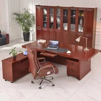 Ensemble de chaises de bureau modernes grand bureau en bois massif plaqué pour directeur président