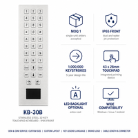 Clavier tactile industriel en acier inoxydable KB-30B personnalisé, étanche IP65, 32 touches, montage sur panneau, USB/PS2 pour équipement médical