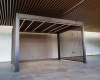 Pergola d'extérieur moderne étanche 3x3 3x4 avec toit à persiennes en aluminium réglable Gazebo bioclimatique Cadre enduit de poudre