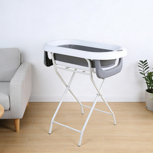 Bañera para Bebé con Soporte 2 en 1, <span class=keywords><strong>Bañeras</strong></span> Plegables para Recién Nacidos y Niños Pequeños, Bañera Infantil con Soporte Plegable - Product Image 1
