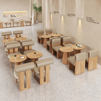 Meubles de restaurant modernes et minimalistes : banquette commerciale, table et chaises en bois, écologiques, pour appartement, maison, bar, café