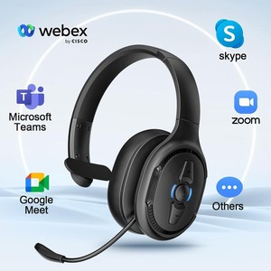 Casque sans fil supra-auriculaire FEABASK EH08 avec microphone, longue autonomie pour centre d'appels, bureau et entreprise - Product Image 3