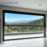 Ventanas Elevables Eléctricas de Aluminio con Doble Vidrio Templado, Ventana Corredera Vertical de Piso a Techo, Marca Rogenilan
