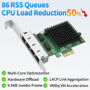 Carte LAN serveur I350-T4 Quad Port 1GbE PCIe X1 avec prise en charge SR-IOV et VMDq I350-T4 - Product Image 5