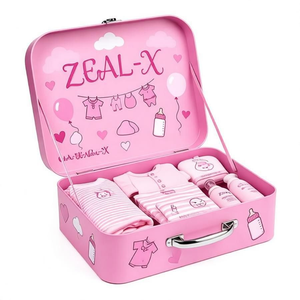 Caja de Regalo Personalizada para Baby Shower, <span class=keywords><strong>Maleta</strong></span> de Almacenamiento de Ropa de Bebé, Empaque de Regalo Rígido Premium con Asa - Product Image 1