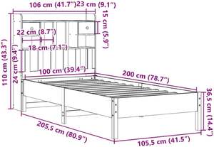 <span class=keywords><strong>Letto</strong></span> personalizzato in legno libreria salvaspazio testiera <span class=keywords><strong>letto</strong></span> <span class=keywords><strong>letto</strong></span> <span class=keywords><strong>100x200</strong></span> cm (materasso non incluso) - Product Image 6