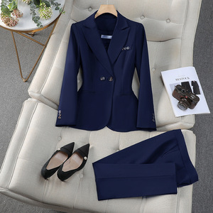 Women's Pink Suit <b>Set</b> Full Sleeve Polyester Anti-Wrinkle <b>Office</b> Lady Spring - Product Image 3