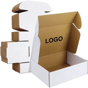 Custom Logo Gegolfde Verpakking Verzending Papieren Dozen Voor Ambachten Verpakking