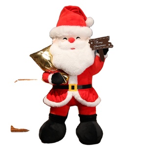 Père Noël en peluche géant, décorations en peluche douces, jouets en peluche géants, poupées de Noël, poupée de Père Noël - Product Image 1