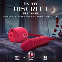 Doppelseitiger Rosen-G-Punkt- & Klitoris-Nippel-Vibrator mit 10 Geschwindigkeiten, Analstimulation, USB-wiederaufladbar, wasserdicht für Frauen & Paare