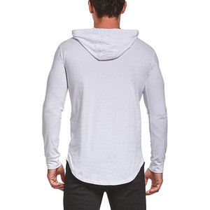 Sudadera con capucha de forro polar ajustada con logo personalizado, transpirable, ligera, de color sólido, para gimnasio, fitness, correr y hacer ejercicio. - Product Image 6