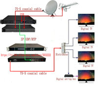 Sintonizador Digital de Alta Definición a IP Gateway, Compatible con 24/16 FTA DVB-S/S2/S2X/DVB-C/T/T2/ISDB-T, Conmutable Multimodo, 2 Salidas ASI