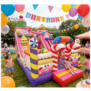 Castillo Inflable con Temática de Fútbol, Zona de Juegos Suave para Niños Pequeños, Tobogán, Casa de Brinco Interior, Piscina de Pelotas, Material de PVC, Uso Comercial - Product Image 4