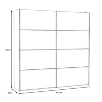 Double miroir moderne Porte coulissante Armoire blanche Premium Hauteur 220cm Placard