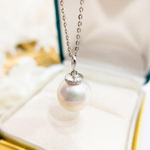 Pendentif en argent S925 WENCHI avec perles rondes de 9 à 12 mm, collier simple DIY et accessoires, modèle 10422, comprend un support pour accessoires - Product Image 4