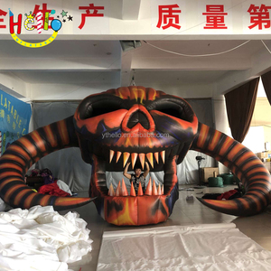 Têtes de squelette gonflables géantes, pour <span class=keywords><strong>décoration</strong></span> d'<span class=keywords><strong>halloween</strong></span>, pièces - Product Image 3