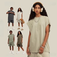Ensemble de survêtement pour homme, 2 pièces, short et débardeur, débardeur 100% coton, décontracté d'été, pour la salle de sport, l'entraînement, la musculation