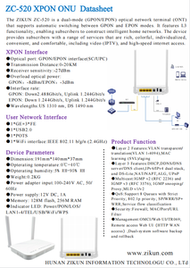สำหรับบ้าน หลายอุปกรณ์ ZC-520 XPON ONU 1GE 3FE 1POTS 1USB 2.4G WiFi Hisilicon GPON EPON FTTH - Product Image 6
