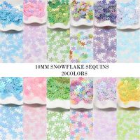 Confettis flocons de neige holographiques bleus AB de 10 mm en PET et PVC écologiques pour la décoration de table de fête et les loisirs créatifs