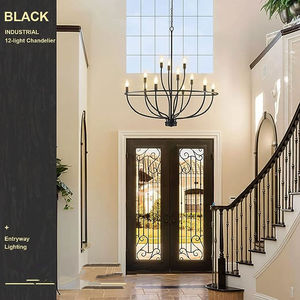 <span class=keywords><strong>Maxlight</strong></span> โคมระย้าโลหะอุตสาหกรรมสำหรับห้องรับประทานอาหารห้องนอนห้องนั่งเล่นโคมไฟระย้าสีดำติด28.54in ในห้องครัว - Product Image 3