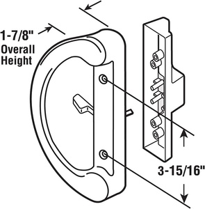 Ensemble <span class=keywords><strong>de</strong></span> poignées <span class=keywords><strong>de</strong></span> <span class=keywords><strong>porte</strong></span> patio coulissantes Poignées <span class=keywords><strong>de</strong></span> <span class=keywords><strong>porte</strong></span> à tirer Remplacer l'ancien ou endommagé Style mortaise sans clé - Product Image 3