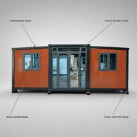 Maison pliable extensible à double aile, structure en acier, maison préfabriquée portable, installation rapide pour les vacances, le camping, la maison de vacances