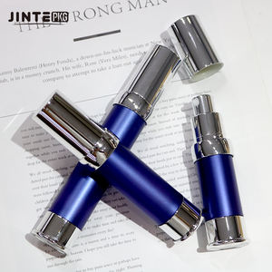 Flacons bleus à pompe sans air en aluminium de 30 ml, blancs avec bouchons argentés pour soins de la peau, sérum pour le <span class=keywords><strong>visage</strong></span> - Product Image 1