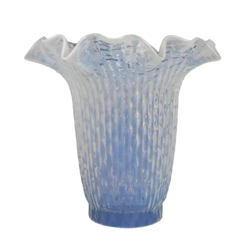 Paralume in vetro opalescente sfaccettato con paralume in vetro blu antico personalizzato per lampadario a sospensione