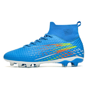 Chaussures de football montantes professionnelles pour l'extérieur, tige en PVC, crampons longs, unisexe, toutes saisons, semelle extérieure été - Product Image 2