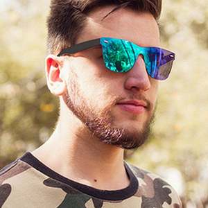 Lunettes de soleil vintage tendance avec logo personnalisé, grandes montures miroir, sans monture, surdimensionnées, carrées, pour hommes et femmes - Product Image 5