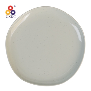 GXKC Service de vaisselle émaillé <span class=keywords><strong>gris</strong></span> <span class=keywords><strong>clair</strong></span> en grès irrégulier et assiettes en céramique avec sésame - Product Image 2