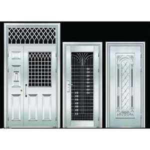Puertas de Seguridad de Acero Inoxidable para Entrada Exterior, Antirrobo, Apertura Manual, Diseño Contemporáneo - Product Image 1
