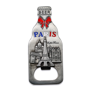 Magnete Da Frigorifero 3D Parigi Francia - Souvenir Turistico In Metallo Con Apribottiglie, 8x3 Cm