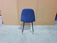Chaises empilables en velours bleu pour salle à manger, vente en gros d'usine