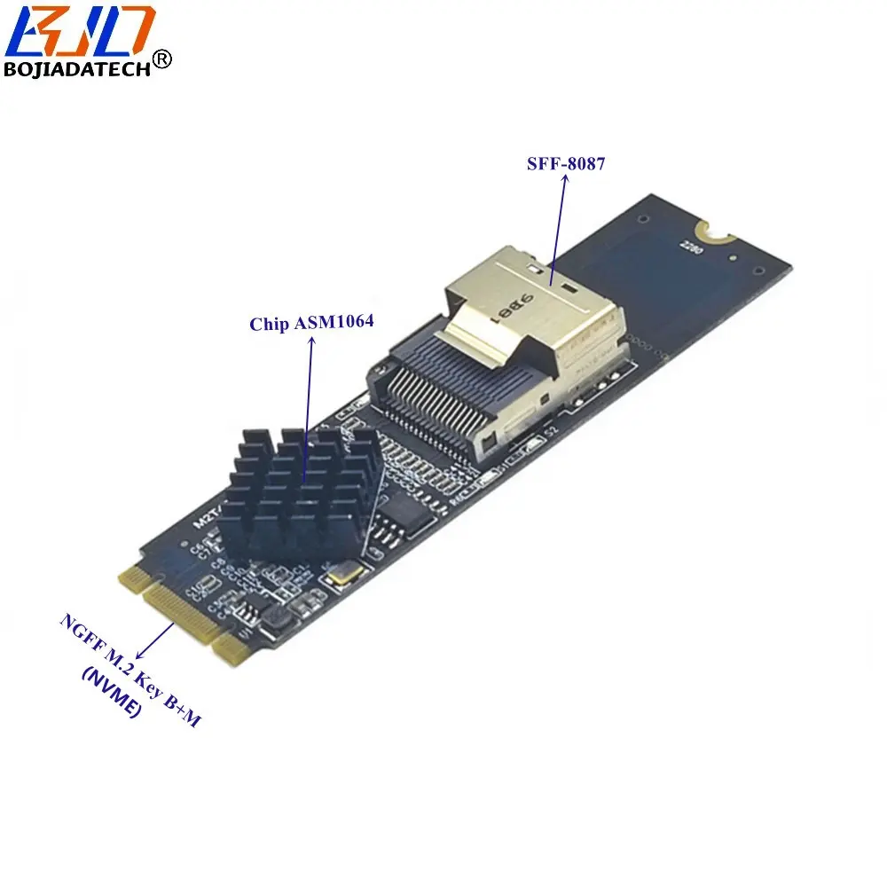 للبيع بالجملة من المصنع موصل SAS صغير إلى NGFF M.2 مفتاح M/B + M NVME دعم SATA 3.0