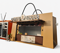Kiosque à café de luxe en conteneur, café mobile avec fenêtre de service pour boissons expresso, desserts, événements commerciaux en plein air