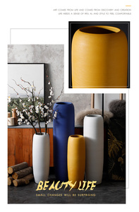 <span class=keywords><strong>Vase</strong></span> en céramique à rayures glaçage, grand <span class=keywords><strong>vase</strong></span> de <span class=keywords><strong>sol</strong></span> moderne pour décoration de salon, style rétro, blanc, jaune, bleu et <span class=keywords><strong>noir</strong></span> - Product Image 3