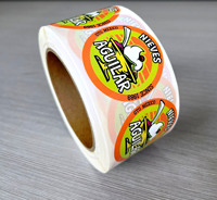 Personal isierte Fruchtsaft Produkt benutzer definierte runde Aufkleber Papier Vinyl Kleber wasserdichte Aufkleber Etikett Drucken Logo Aufkleber Rolle