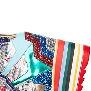 Strass diamanti sintetici Shinning moda argento piattaforma scarpe da <span class=keywords><strong>donna</strong></span> alla caviglia stivali da <span class=keywords><strong>donna</strong></span> stivali Yicheng pelle - Product Image 5