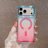 Coque de téléphone magnétique transparente dégradée détachable 3-en-1 antichoc pour iPhone 18 Pro Max, compatible iPhone 17 16 15 Pro Max LZ299