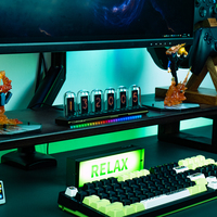 IPS Nixie jam tabung Digital LED, jam tampilan layar kalender, cuaca, bingkai foto Digital, hadiah kreatif RGB lampu malam