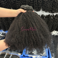 Cheveux humains afro bouclés crépus 4B 4C, vente chaude, trame de cheveux humains 100% non traités, mèches de cheveux humains naturels noirs