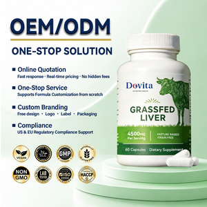 OEM ODM One Stop Service Grass Fed Beef <b>Liver</b> Capsules Pasture Raised Non GMO Energy Skin Nails Care 120 Gluten-Free Immune - Product Image 1