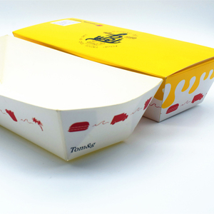 Disposable Custom Logo Printing Hot Dog Box Eco Friendly Paper Tray For Hot Dog Cardboard Food container