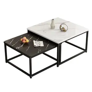 핫 프리미엄 호텔 로비 홈 블랙 Marquina 커피 테이블 주각 대리석 센터 테이블 대리석 블록 주각 커피 테이블