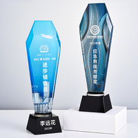 Trophée en cristal en forme d'étoile colorée, artisanat en cristal pour réunion annuelle d'entreprise, souvenir, trophée en cristal personnalisé, récompense WDY-0045