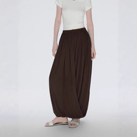 Jupe longue taille empire pour femme, infroissable, coupe asymétrique inspirée des culottes, robe décontractée